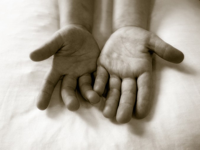 The open hands of a child